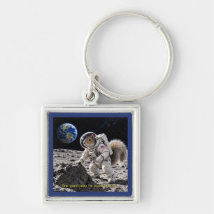 Squirrel in Space Key Ring