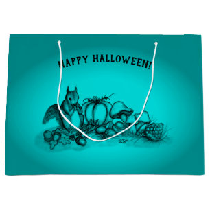 Squirrel in the Autumn , Happy Halloween! Large Gift Bag