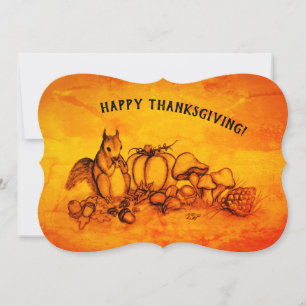 Squirrel in the Autumn , Happy Thanksgiving!