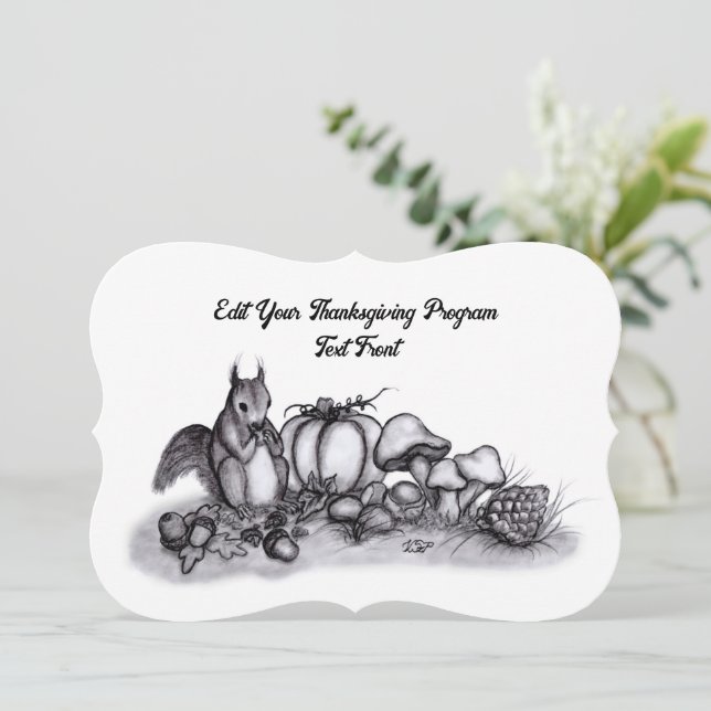 Squirrel in the Autumn , Happy Thanksgiving! Programme (Standing Front)