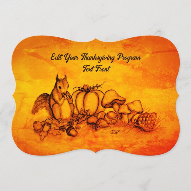 Squirrel in the Autumn , Happy Thanksgiving! Programme (Front)