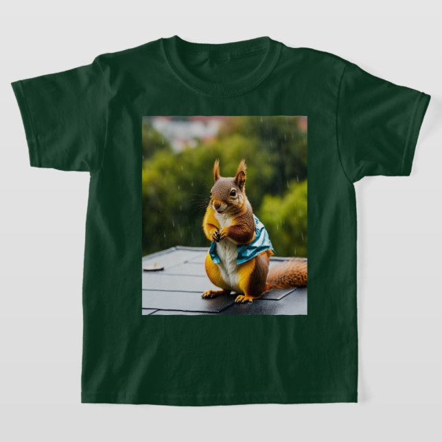 Squirrel in the Rain Tee (Laydown)
