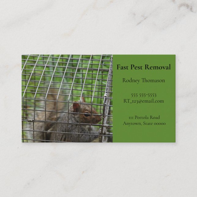 Squirrel in trap business card (Front)