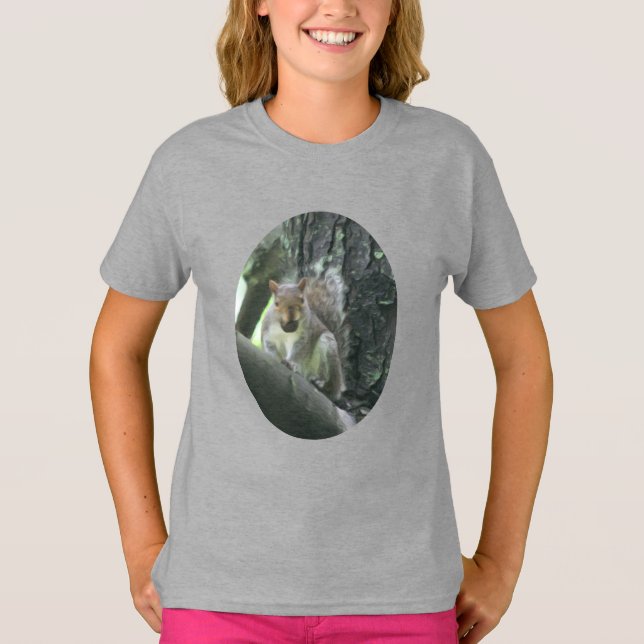 Squirrel In Tree Painting Animal Art   T-Shirt (Front)