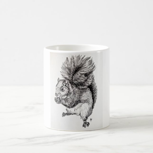 Squirrel Ink Illustration Coffee Mug (Center)