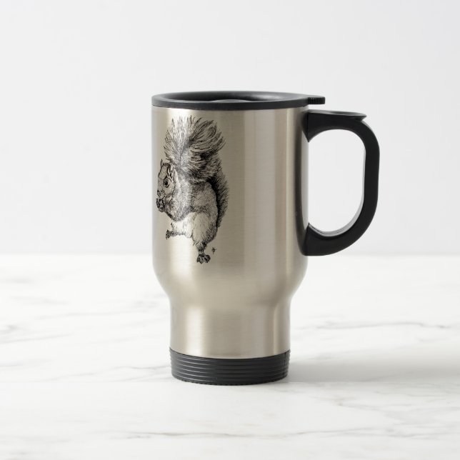 Squirrel Ink Illustration on Travel Mug (Right)
