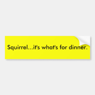 Squirrel...it's what's for dinner. bumper sticker