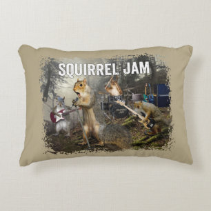 Squirrel Jam - funny rock band Decorative Cushion