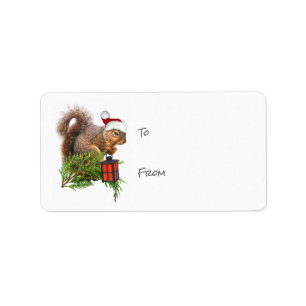 Squirrel Lantern Gift Labels