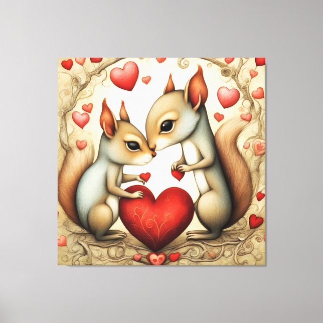 Squirrel Love 1 Canvas Print (Front)