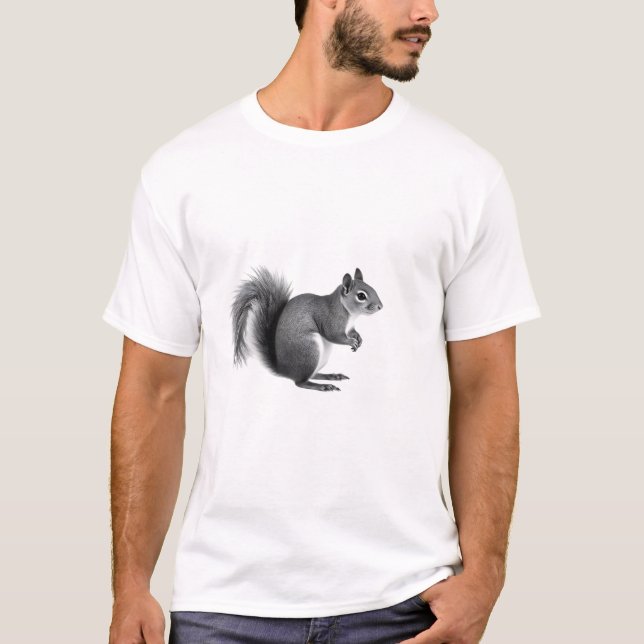 Squirrel Love Black & White Tee (Front)