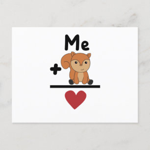 Squirrel Love Equation Forest Animals Heart Postcard