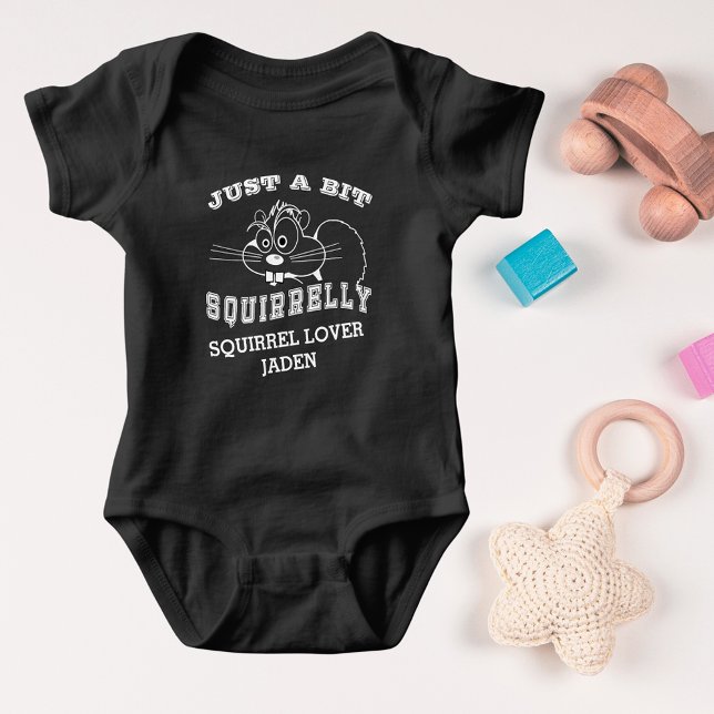 Squirrel Love Squirrelly White Art Add Name Baby Bodysuit (Squirrel Love Squirrelly White Art Add Name Baby Bodysuit)