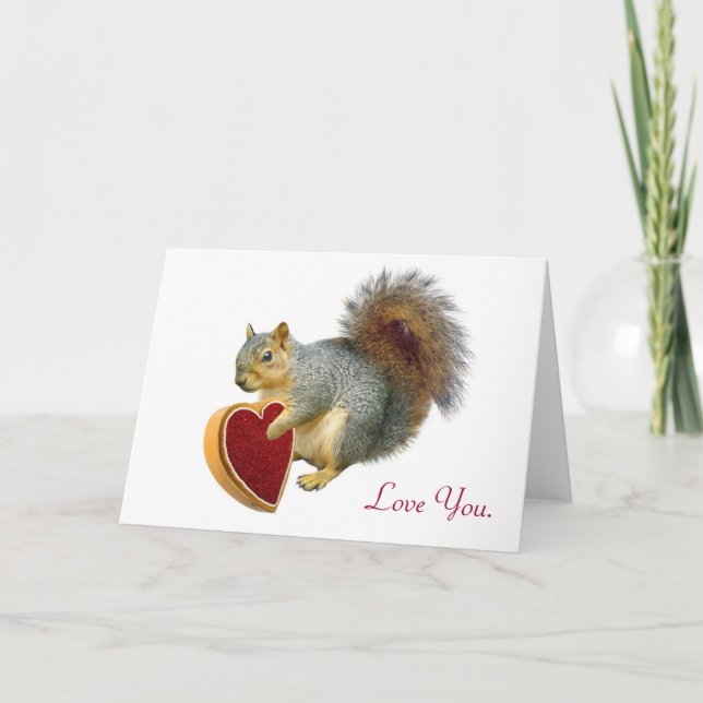 Squirrel Love Valentine Card (Front)