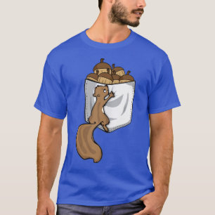 Squirrel Lover Women Pocket Acorn Cute Squirrel  T-Shirt