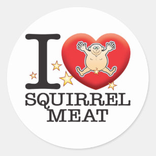 Squirrel Meat Love Man Classic Round Sticker