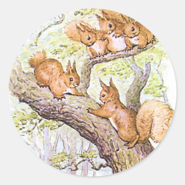Squirrel Meeting Classic Round Sticker (Front)