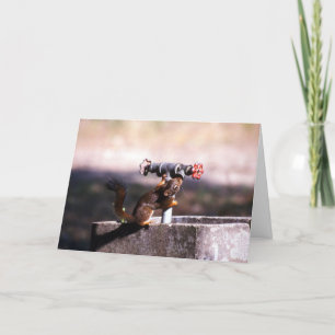 Squirrel merry Christmas card