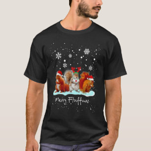 Squirrel Merry Fluffmas  Christmas Reindeer Xmas S T-Shirt