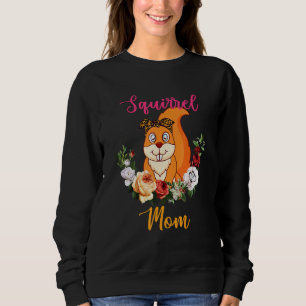 Squirrel Mom Floral Squirrel Bow Tie Lover Mother' Sweatshirt
