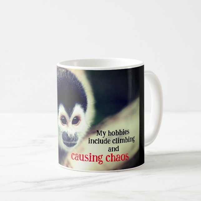 Squirrel monkey in tree coffee mug (Front Right)