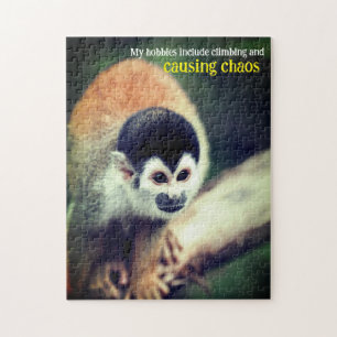 Squirrel monkey in tree jigsaw puzzle