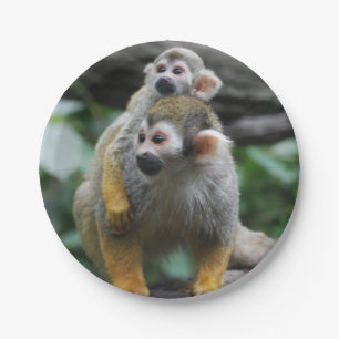 Squirrel Monkey Paper Plate