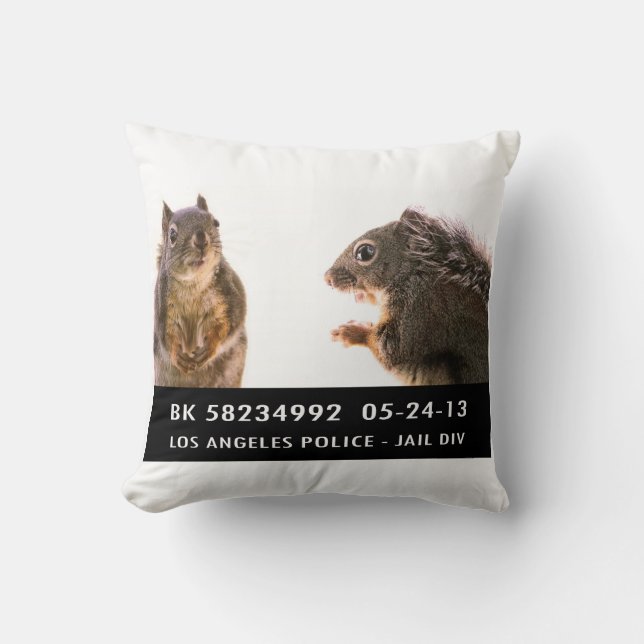 Squirrel Mug Shot Cushion (Front)