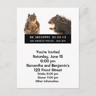 Squirrel Mug Shot Invitation