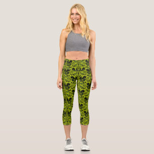 Squirrel Nordic Scandinavian Folk Art Capri Leggings