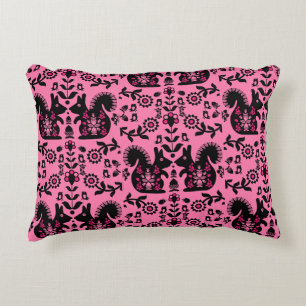 Squirrel Nordic Scandinavian Folk Art     Decorative Cushion