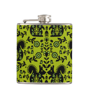 Squirrel Nordic Scandinavian Folk Art       Hip Flask