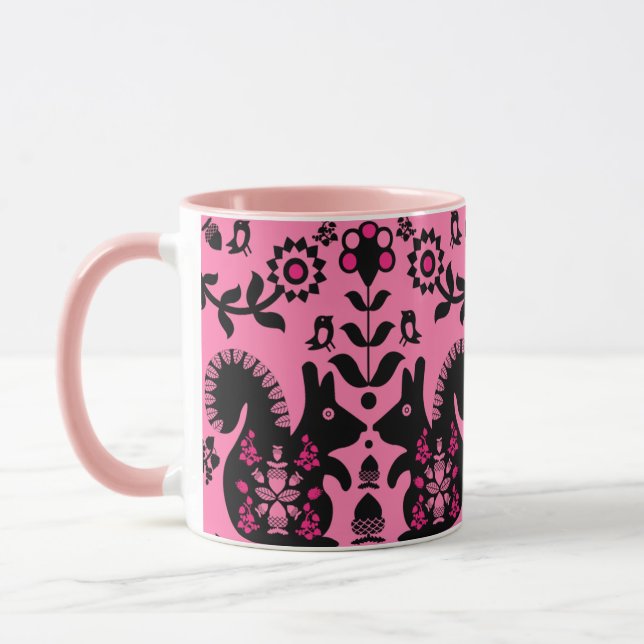 Squirrel Nordic Scandinavian Folk Art     Mug (Left)