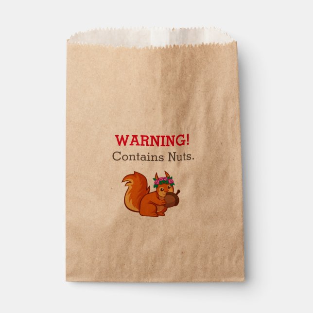 Squirrel Nut Allergy Warning Favour Bags (Front)