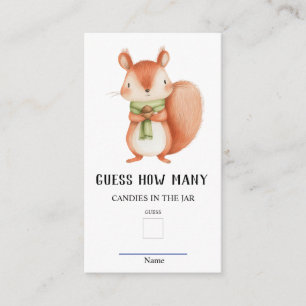 Squirrel Nutkin Guess How Many Baby Shower Game Enclosure Card