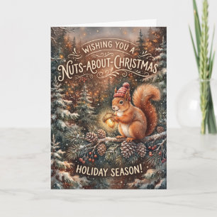 Squirrel Nuts About Christmas Card