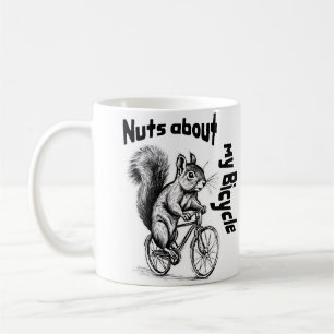 Squirrel on a bike cycling enthusiast gift coffee mug