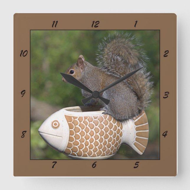 Squirrel on Fish - Clock (Front)