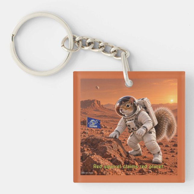 Squirrel on Mars Key Ring (Front)