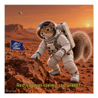 Squirrel on Mars Poster