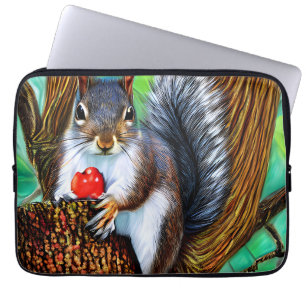 Squirrel on The Tree with Fruit-47566 Laptop Sleeve