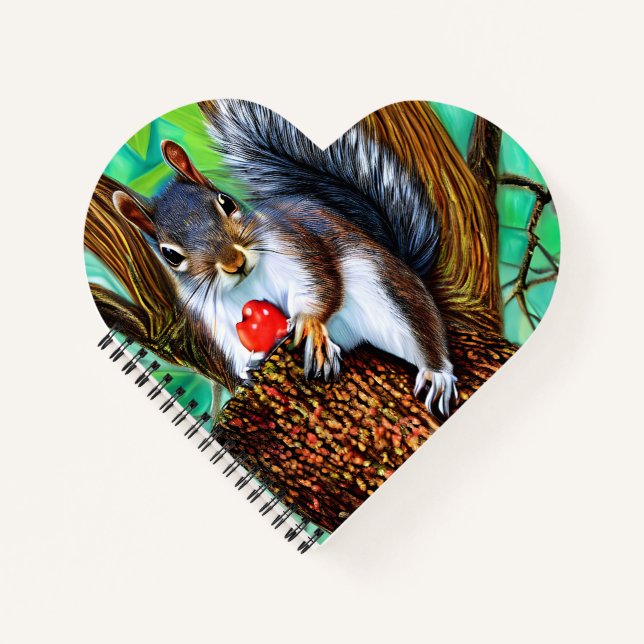 Squirrel on The Tree with Fruit-47566 Notebook (Front)