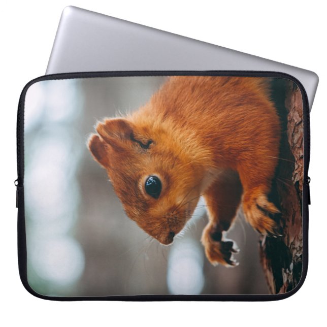 SQUIRREL ON TREE TRUNK LAPTOP SLEEVE (Front)
