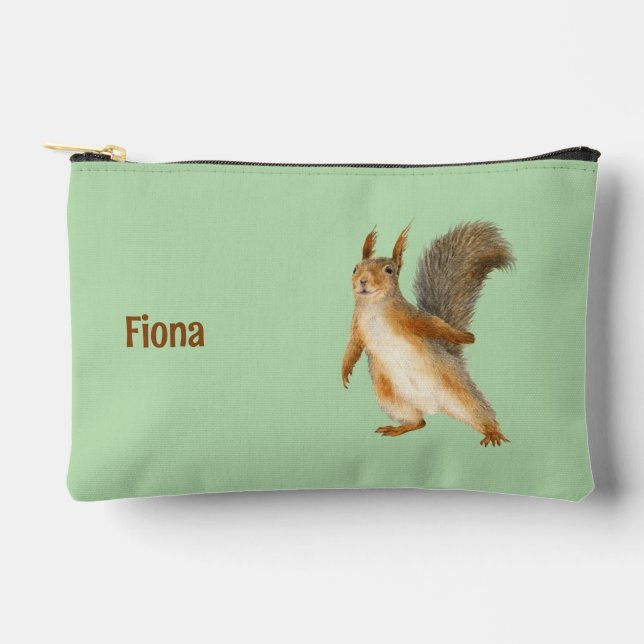 Squirrel Personalised  Accessory Pouch (Front)