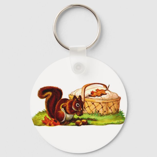 Squirrel Picnic Key Ring (Front)