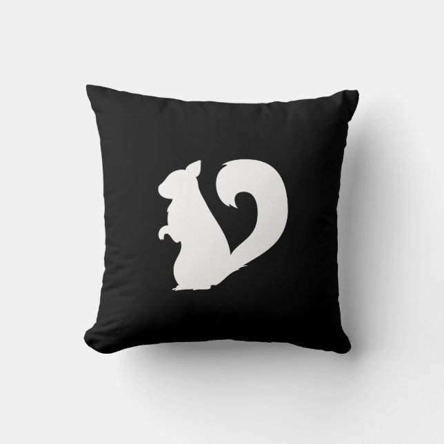 Squirrel Pictogram Throw Pillow (Front)