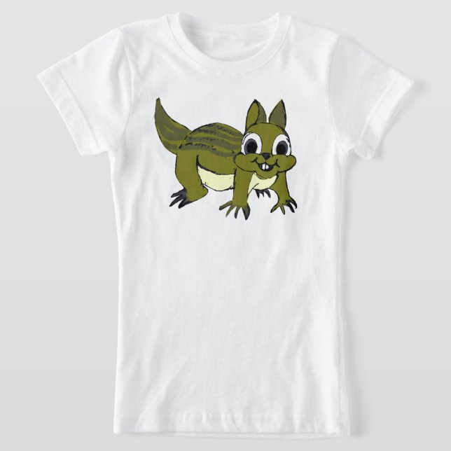 Squirrel Picture Printed T Shirt (Laydown)
