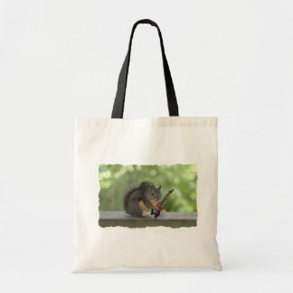 Squirrel Playing Electric Guitar Tote Bag