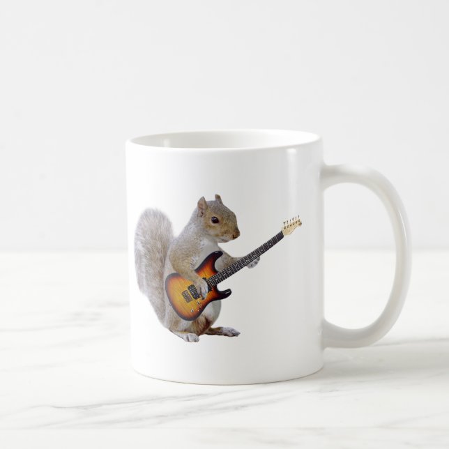 Squirrel Playing Guitar Coffee Mug (Right)