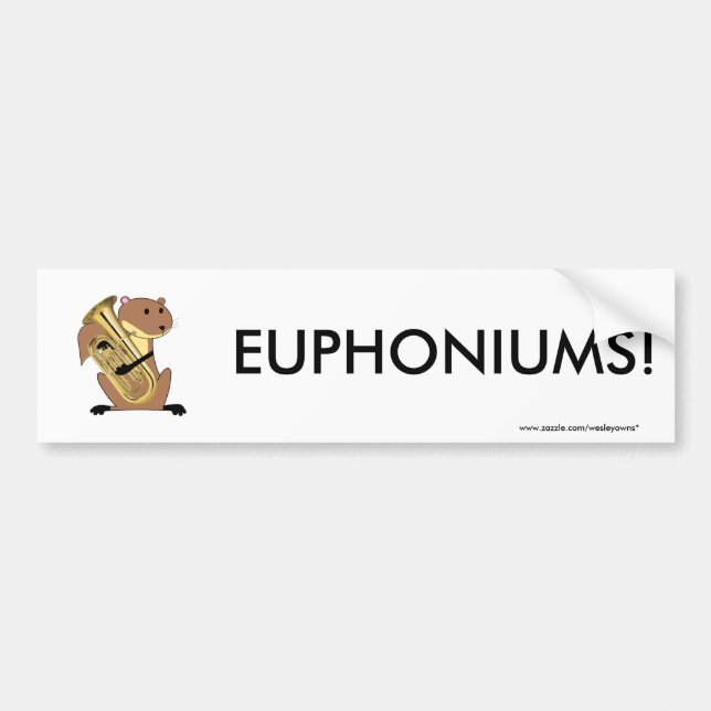 Squirrel Playing the Euphonium Bumper Sticker (Front)